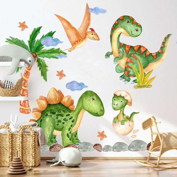 Wall Stickers: Dinosaur Coconut Tree Decal