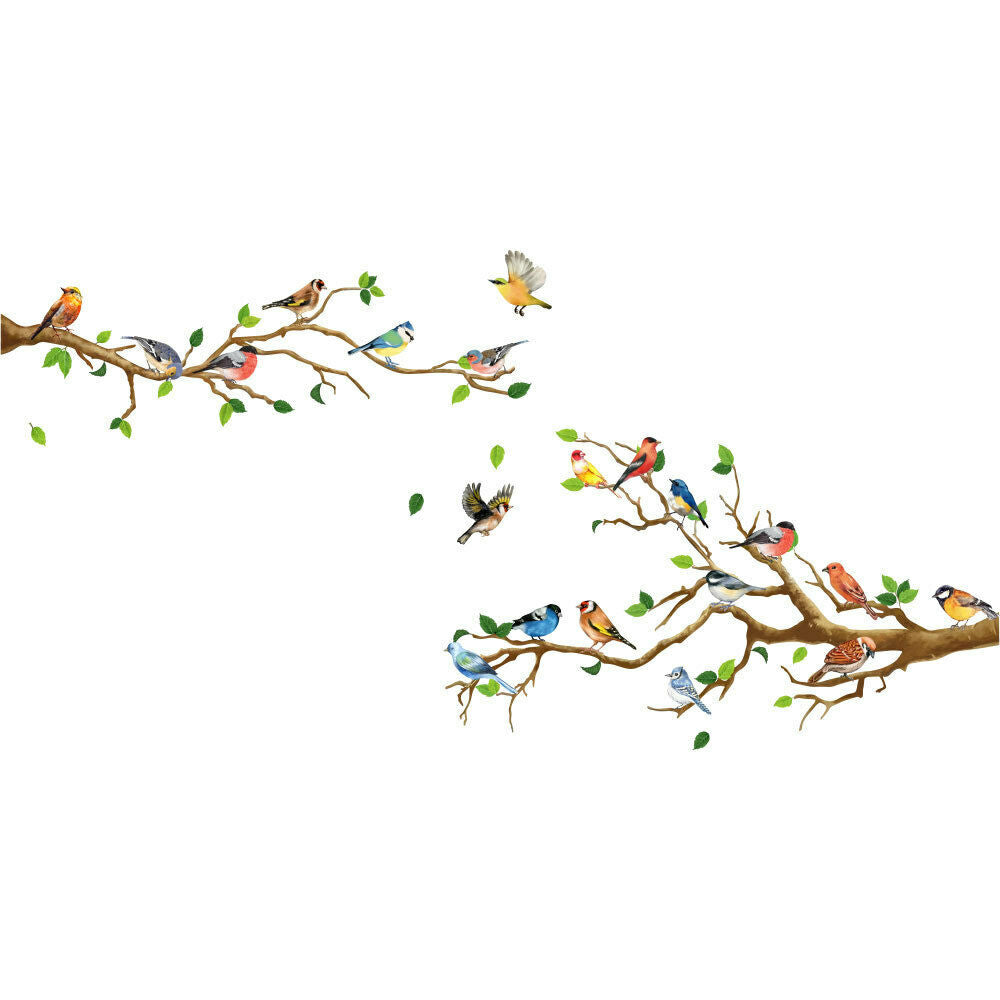 Wall Stickers: Birds on Tree Branches Decal